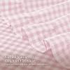imageAndency Beige Full Size Cotton Gingham Sheets Set Soft Breathable 100 Washed Cotton Cream Plaid Ruffle Sheet for Full Size Bed 3 Pieces Classic Aesthetic Shabby Chic Farmhouse Room Decor Bedding05  Pink