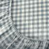 imageAndency Beige Full Size Cotton Gingham Sheets Set Soft Breathable 100 Washed Cotton Cream Plaid Ruffle Sheet for Full Size Bed 3 Pieces Classic Aesthetic Shabby Chic Farmhouse Room Decor Bedding04  Blue