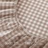 imageAndency Beige Full Size Cotton Gingham Sheets Set Soft Breathable 100 Washed Cotton Cream Plaid Ruffle Sheet for Full Size Bed 3 Pieces Classic Aesthetic Shabby Chic Farmhouse Room Decor Bedding01  Taupe