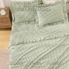 imageAndency Beige Full Size Cotton Gingham Sheets Set Soft Breathable 100 Washed Cotton Cream Plaid Ruffle Sheet for Full Size Bed 3 Pieces Classic Aesthetic Shabby Chic Farmhouse Room Decor Bedding03  Sage Green