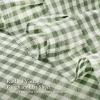imageAndency Beige Full Size Cotton Gingham Sheets Set Soft Breathable 100 Washed Cotton Cream Plaid Ruffle Sheet for Full Size Bed 3 Pieces Classic Aesthetic Shabby Chic Farmhouse Room Decor Bedding03  Sage Green