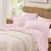 imageAndency Beige Full Size Cotton Gingham Sheets Set Soft Breathable 100 Washed Cotton Cream Plaid Ruffle Sheet for Full Size Bed 3 Pieces Classic Aesthetic Shabby Chic Farmhouse Room Decor Bedding05  Pink