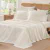 imageAndency Beige Full Size Cotton Gingham Sheets Set Soft Breathable 100 Washed Cotton Cream Plaid Ruffle Sheet for Full Size Bed 3 Pieces Classic Aesthetic Shabby Chic Farmhouse Room Decor Bedding02  Beige