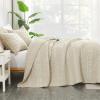 imageAndency Black Oversized Super King Plus Quilt Set 3 Pieces Boho Lightweight Soft Striped Bedspread for All Season 128x120 Printed Bohemian Polyester Reversible Coverlet Comforter Sets10  Beige