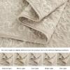 imageAndency Black Oversized Super King Plus Quilt Set 3 Pieces Boho Lightweight Soft Striped Bedspread for All Season 128x120 Printed Bohemian Polyester Reversible Coverlet Comforter Sets10  Beige