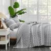 imageAndency Black Oversized Super King Plus Quilt Set 3 Pieces Boho Lightweight Soft Striped Bedspread for All Season 128x120 Printed Bohemian Polyester Reversible Coverlet Comforter Sets01  Grey