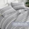 imageAndency Black Oversized Super King Plus Quilt Set 3 Pieces Boho Lightweight Soft Striped Bedspread for All Season 128x120 Printed Bohemian Polyester Reversible Coverlet Comforter Sets01  Grey