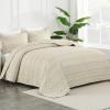 imageAndency Black Oversized Super King Plus Quilt Set 3 Pieces Boho Lightweight Soft Striped Bedspread for All Season 128x120 Printed Bohemian Polyester Reversible Coverlet Comforter Sets10  Beige