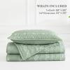 imageAndency Black Oversized Super King Plus Quilt Set 3 Pieces Boho Lightweight Soft Striped Bedspread for All Season 128x120 Printed Bohemian Polyester Reversible Coverlet Comforter Sets05  Sage Green