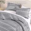 imageAndency Black Oversized Super King Plus Quilt Set 3 Pieces Boho Lightweight Soft Striped Bedspread for All Season 128x120 Printed Bohemian Polyester Reversible Coverlet Comforter Sets01  Grey