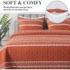 imageAndency Black Oversized Super King Plus Quilt Set 3 Pieces Boho Lightweight Soft Striped Bedspread for All Season 128x120 Printed Bohemian Polyester Reversible Coverlet Comforter Sets11  Burnt Orange