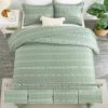 imageAndency Black Oversized Super King Plus Quilt Set 3 Pieces Boho Lightweight Soft Striped Bedspread for All Season 128x120 Printed Bohemian Polyester Reversible Coverlet Comforter Sets05  Sage Green