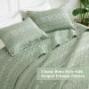 imageAndency Black Oversized Super King Plus Quilt Set 3 Pieces Boho Lightweight Soft Striped Bedspread for All Season 128x120 Printed Bohemian Polyester Reversible Coverlet Comforter Sets05  Sage Green