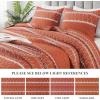 imageAndency Black Oversized Super King Plus Quilt Set 3 Pieces Boho Lightweight Soft Striped Bedspread for All Season 128x120 Printed Bohemian Polyester Reversible Coverlet Comforter Sets11  Burnt Orange