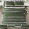 imageAndency Black Oversized Super King Plus Quilt Set 3 Pieces Boho Lightweight Soft Striped Bedspread for All Season 128x120 Printed Bohemian Polyester Reversible Coverlet Comforter Sets08  Green