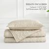 imageAndency Black Oversized Super King Plus Quilt Set 3 Pieces Boho Lightweight Soft Striped Bedspread for All Season 128x120 Printed Bohemian Polyester Reversible Coverlet Comforter Sets10  Beige