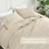 imageAndency Black Oversized Super King Plus Quilt Set 3 Pieces Boho Lightweight Soft Striped Bedspread for All Season 128x120 Printed Bohemian Polyester Reversible Coverlet Comforter Sets10  Beige