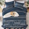 imageAndency Black Oversized Super King Plus Quilt Set 3 Pieces Boho Lightweight Soft Striped Bedspread for All Season 128x120 Printed Bohemian Polyester Reversible Coverlet Comforter Sets02  Navy