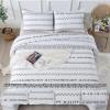 imageAndency Black Oversized Super King Plus Quilt Set 3 Pieces Boho Lightweight Soft Striped Bedspread for All Season 128x120 Printed Bohemian Polyester Reversible Coverlet Comforter Sets04  White
