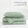 imageAndency Black Oversized Super King Plus Quilt Set 3 Pieces Boho Lightweight Soft Striped Bedspread for All Season 128x120 Printed Bohemian Polyester Reversible Coverlet Comforter Sets05  Sage Green