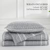 imageAndency Black Oversized Super King Plus Quilt Set 3 Pieces Boho Lightweight Soft Striped Bedspread for All Season 128x120 Printed Bohemian Polyester Reversible Coverlet Comforter Sets01  Grey