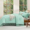 imageAndency Comforter King Size Set Khaki 3 Pieces Boho Tassel Lightweight Fluffy Bedding Comforters amp Sets Soft All Season Bed Set 104x90In Comforter amp 2 PillowcasesMint