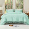 imageAndency Comforter King Size Set Khaki 3 Pieces Boho Tassel Lightweight Fluffy Bedding Comforters amp Sets Soft All Season Bed Set 104x90In Comforter amp 2 PillowcasesMint