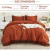 imageAndency Comforter King Size Set Khaki 3 Pieces Boho Tassel Lightweight Fluffy Bedding Comforters amp Sets Soft All Season Bed Set 104x90In Comforter amp 2 PillowcasesTerracotta