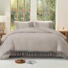 imageAndency Comforter King Size Set Khaki 3 Pieces Boho Tassel Lightweight Fluffy Bedding Comforters amp Sets Soft All Season Bed Set 104x90In Comforter amp 2 PillowcasesHeather Grey