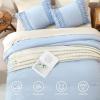 imageAndency Comforter King Size Set Khaki 3 Pieces Boho Tassel Lightweight Fluffy Bedding Comforters amp Sets Soft All Season Bed Set 104x90In Comforter amp 2 PillowcasesLight Blue