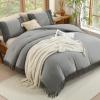 imageAndency Comforter King Size Set Khaki 3 Pieces Boho Tassel Lightweight Fluffy Bedding Comforters amp Sets Soft All Season Bed Set 104x90In Comforter amp 2 PillowcasesMedium Grey