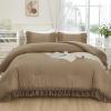 imageAndency Comforter King Size Set Khaki 3 Pieces Boho Tassel Lightweight Fluffy Bedding Comforters amp Sets Soft All Season Bed Set 104x90In Comforter amp 2 PillowcasesTaupe