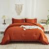 imageAndency Comforter King Size Set Khaki 3 Pieces Boho Tassel Lightweight Fluffy Bedding Comforters amp Sets Soft All Season Bed Set 104x90In Comforter amp 2 PillowcasesTerracotta