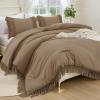 imageAndency Comforter King Size Set Khaki 3 Pieces Boho Tassel Lightweight Fluffy Bedding Comforters amp Sets Soft All Season Bed Set 104x90In Comforter amp 2 PillowcasesTaupe