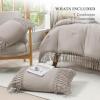 imageAndency Comforter King Size Set Khaki 3 Pieces Boho Tassel Lightweight Fluffy Bedding Comforters amp Sets Soft All Season Bed Set 104x90In Comforter amp 2 PillowcasesHeather Grey
