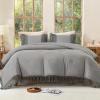 imageAndency Comforter King Size Set Khaki 3 Pieces Boho Tassel Lightweight Fluffy Bedding Comforters amp Sets Soft All Season Bed Set 104x90In Comforter amp 2 PillowcasesMedium Grey