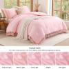 imageAndency Comforter King Size Set Khaki 3 Pieces Boho Tassel Lightweight Fluffy Bedding Comforters amp Sets Soft All Season Bed Set 104x90In Comforter amp 2 PillowcasesLight Pink