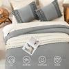 imageAndency Comforter King Size Set Khaki 3 Pieces Boho Tassel Lightweight Fluffy Bedding Comforters amp Sets Soft All Season Bed Set 104x90In Comforter amp 2 PillowcasesMedium Grey