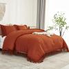 imageAndency Comforter King Size Set Khaki 3 Pieces Boho Tassel Lightweight Fluffy Bedding Comforters amp Sets Soft All Season Bed Set 104x90In Comforter amp 2 PillowcasesTerracotta