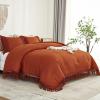imageAndency Comforter King Size Set Khaki 3 Pieces Boho Tassel Lightweight Fluffy Bedding Comforters amp Sets Soft All Season Bed Set 104x90In Comforter amp 2 PillowcasesTerracotta