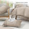 imageAndency Comforter King Size Set Khaki 3 Pieces Boho Tassel Lightweight Fluffy Bedding Comforters amp Sets Soft All Season Bed Set 104x90In Comforter amp 2 PillowcasesKhaki