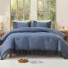 imageAndency Comforter King Size Set Khaki 3 Pieces Boho Tassel Lightweight Fluffy Bedding Comforters amp Sets Soft All Season Bed Set 104x90In Comforter amp 2 PillowcasesBluish Grey