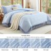 imageAndency Comforter King Size Set Khaki 3 Pieces Boho Tassel Lightweight Fluffy Bedding Comforters amp Sets Soft All Season Bed Set 104x90In Comforter amp 2 PillowcasesLight Blue
