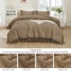 imageAndency Comforter King Size Set Khaki 3 Pieces Boho Tassel Lightweight Fluffy Bedding Comforters amp Sets Soft All Season Bed Set 104x90In Comforter amp 2 PillowcasesTaupe