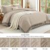 imageAndency Comforter King Size Set Khaki 3 Pieces Boho Tassel Lightweight Fluffy Bedding Comforters amp Sets Soft All Season Bed Set 104x90In Comforter amp 2 PillowcasesKhaki