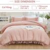 imageAndency Comforter King Size Set Khaki 3 Pieces Boho Tassel Lightweight Fluffy Bedding Comforters amp Sets Soft All Season Bed Set 104x90In Comforter amp 2 PillowcasesPink