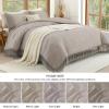 imageAndency Comforter King Size Set Khaki 3 Pieces Boho Tassel Lightweight Fluffy Bedding Comforters amp Sets Soft All Season Bed Set 104x90In Comforter amp 2 PillowcasesHeather Grey