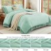 imageAndency Comforter King Size Set Khaki 3 Pieces Boho Tassel Lightweight Fluffy Bedding Comforters amp Sets Soft All Season Bed Set 104x90In Comforter amp 2 PillowcasesMint