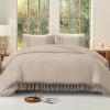 imageAndency Comforter King Size Set Khaki 3 Pieces Boho Tassel Lightweight Fluffy Bedding Comforters amp Sets Soft All Season Bed Set 104x90In Comforter amp 2 PillowcasesKhaki