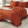 imageAndency Comforter King Size Set Khaki 3 Pieces Boho Tassel Lightweight Fluffy Bedding Comforters amp Sets Soft All Season Bed Set 104x90In Comforter amp 2 PillowcasesTerracotta